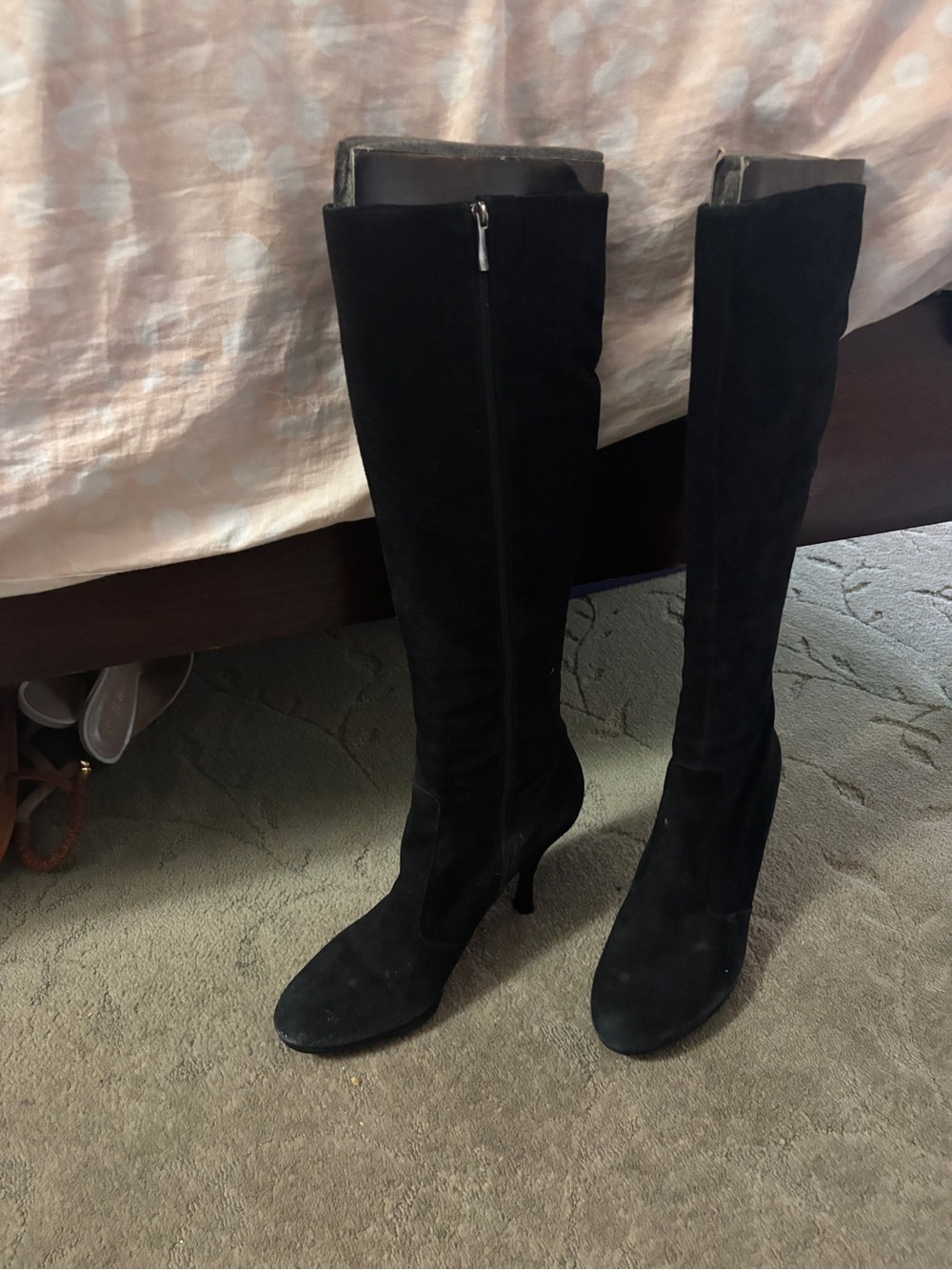Via Spiga Black Over-the-Knee Suede Boots